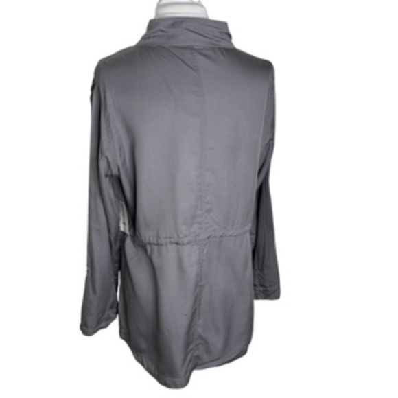 NWT Faded Glory Snap Front Drawstring Waist Tabbed Sleeve Gray Jacket Size L - Picture 7 of 11